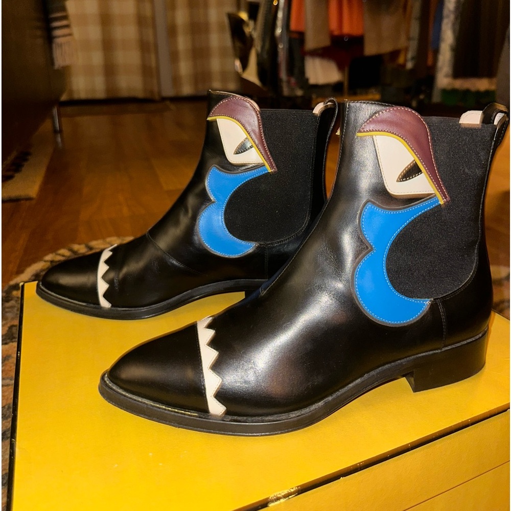 Fendi Appliquéd Buggie/Monster Chelsea Boots - Picture 6 of 16